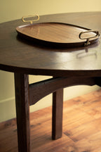 Very beautiful and unique arts and craft oval dinner table in oak, 1910 - Price on Demand
