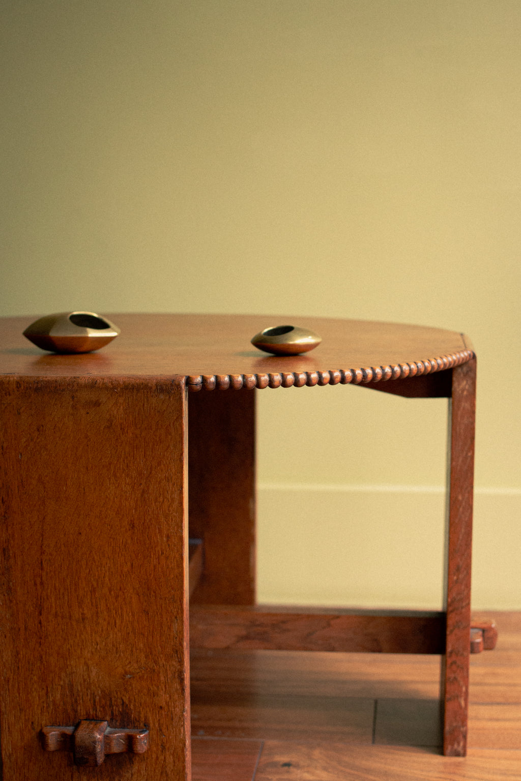 Sculpted coffee table, gorgeous beaded wood arts and craft unique piece,  1903, UK - SOLD