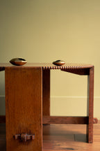 Sculpted coffee table, gorgeous beaded wood arts and craft unique piece,  1903, UK - SOLD