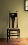 Sculpted arts and craft chair, original straw, 1903