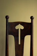 Sculpted arts and craft chair, original straw, 1903