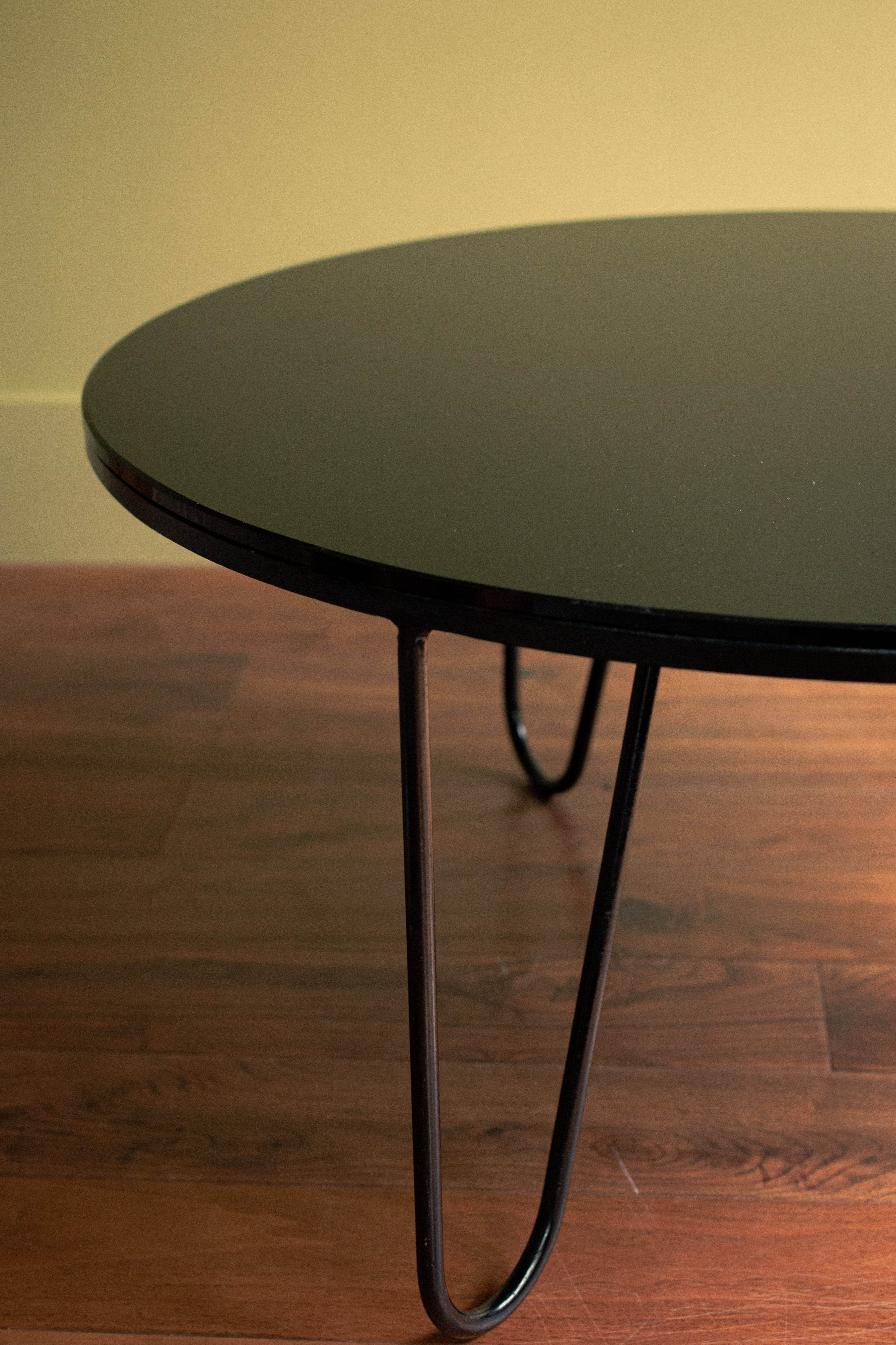 Rare Mathieu Mategot table in black opaline glass - Price on Demand