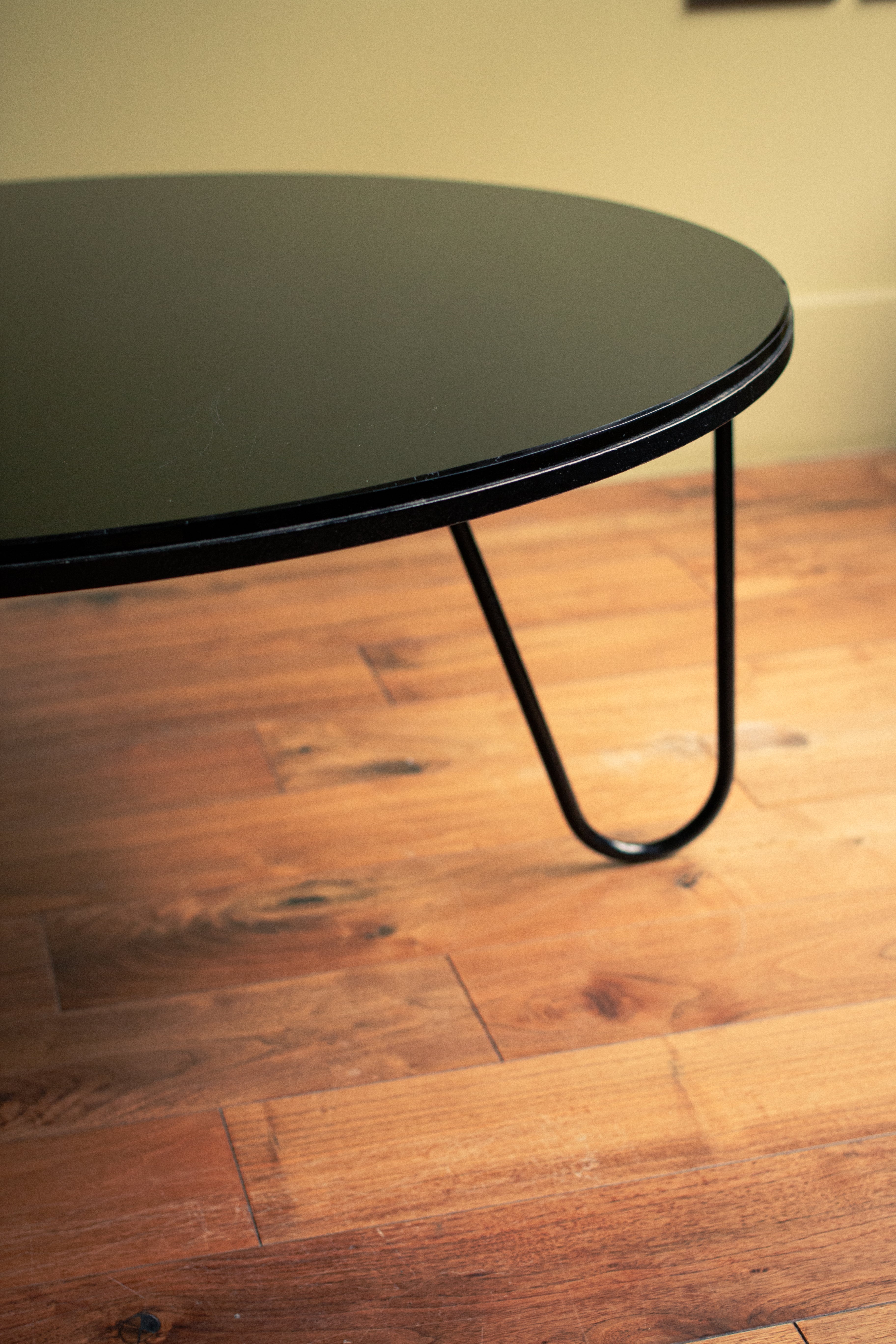 Rare Mathieu Mategot table in black opaline glass - Price on Demand