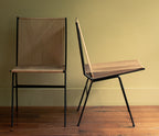 Rare pair of chairs in iron with original cords, anonymous, early 1950