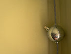 Rare anonymous nickel telescopic wall lamp with counterweight, 1950