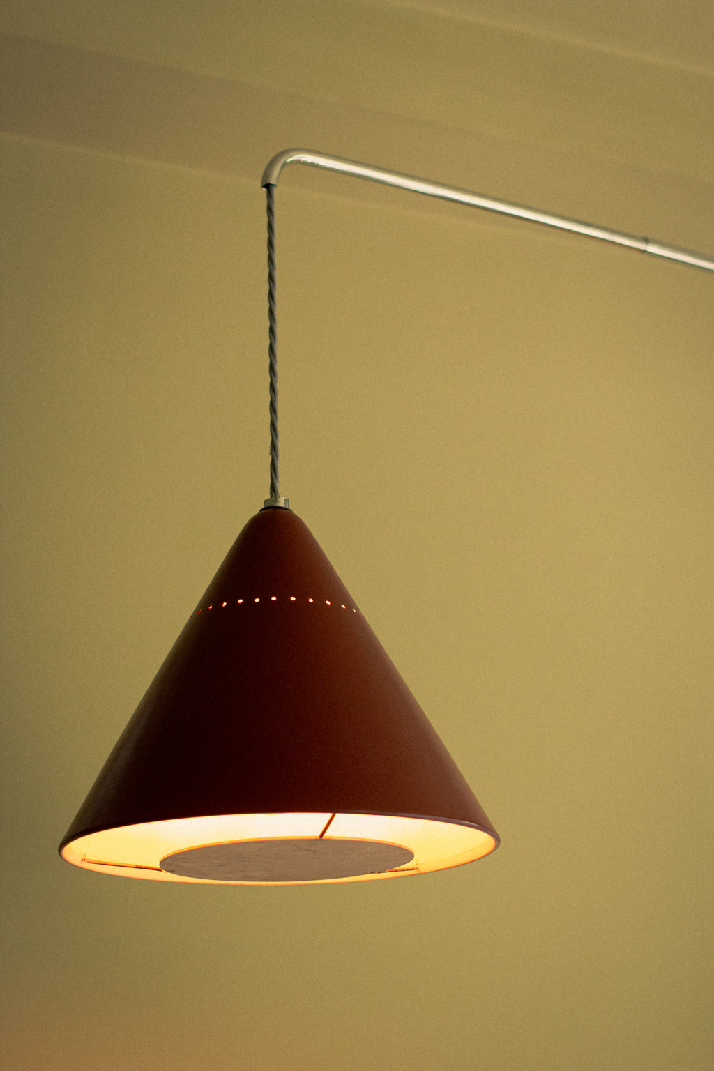Rare anonymous nickel telescopic wall lamp with counterweight, 1950