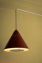 Rare anonymous nickel telescopic wall lamp with counterweight, 1950