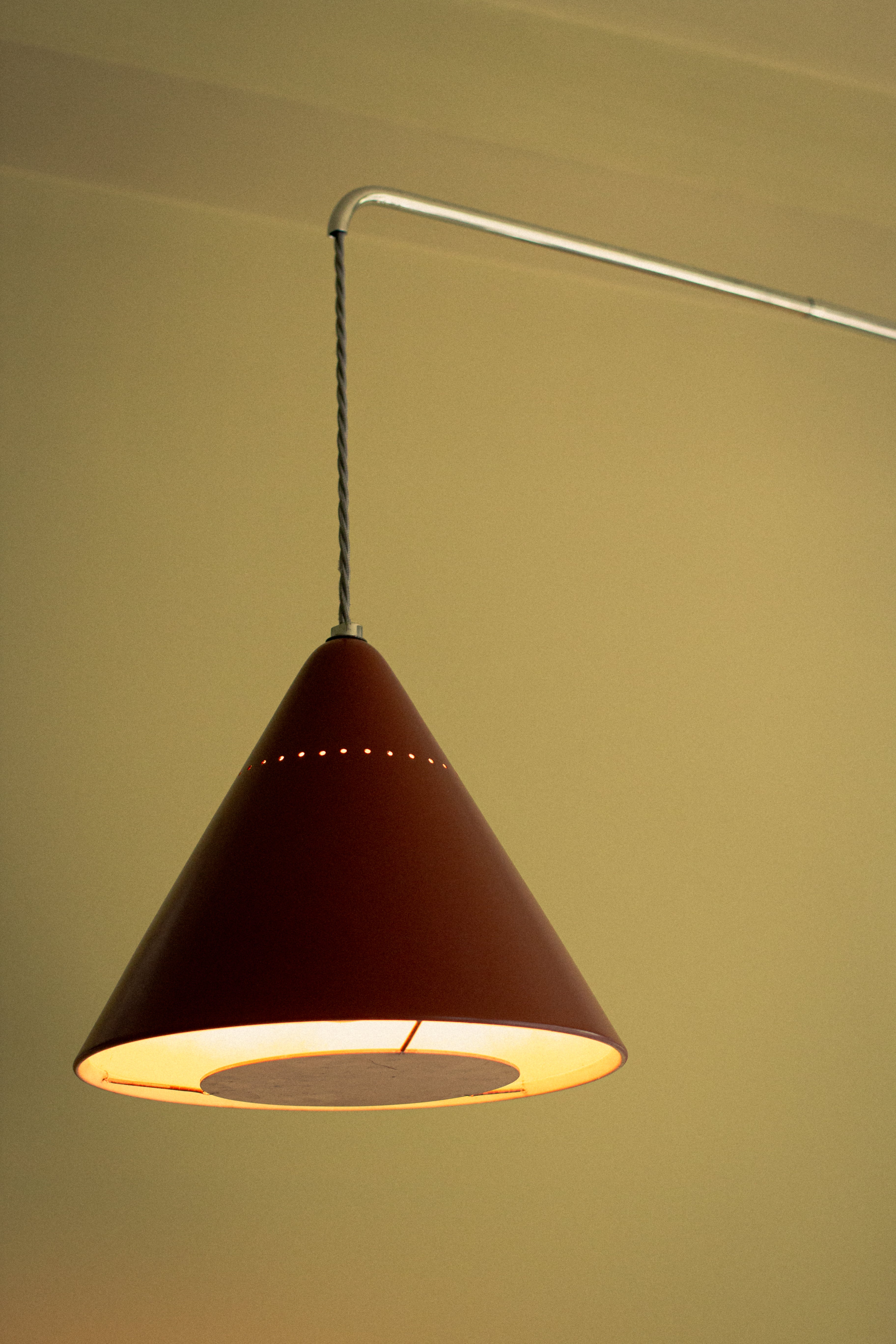 Rare anonymous nickel telescopic wall lamp with counterweight, 1950