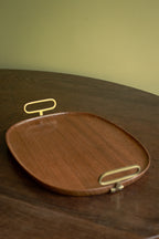 Very rare teak and brass tray by Carl Auböck, Austria, 1950