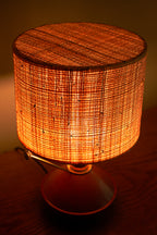 Teak, brass and raphia Table Lamp Signed BG, 1940