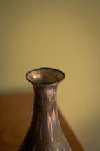 A unique 1930 Dinanderie vase signed Christofle, silver-plated.